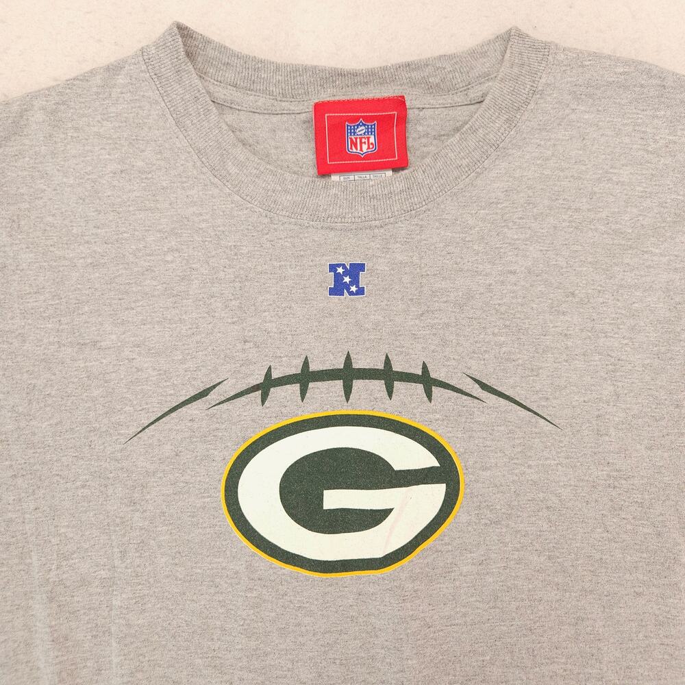 NFL Green Bay Packers Crew Neck Graphic Football Shirt Mens Size Large L Gray